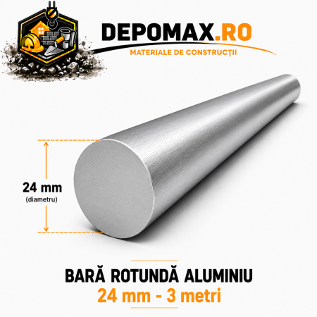 Bara rotunda aluminiu 24 mm, 3 metri, EN AW-6082